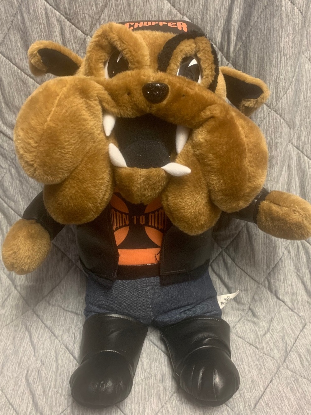 Chopper Dog Motorcycle Riding Stuffed Bulldog "Born To Ride" by Toy Factory